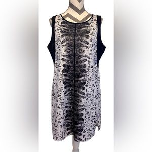 Reed Black and White Knee Length Formal Dress